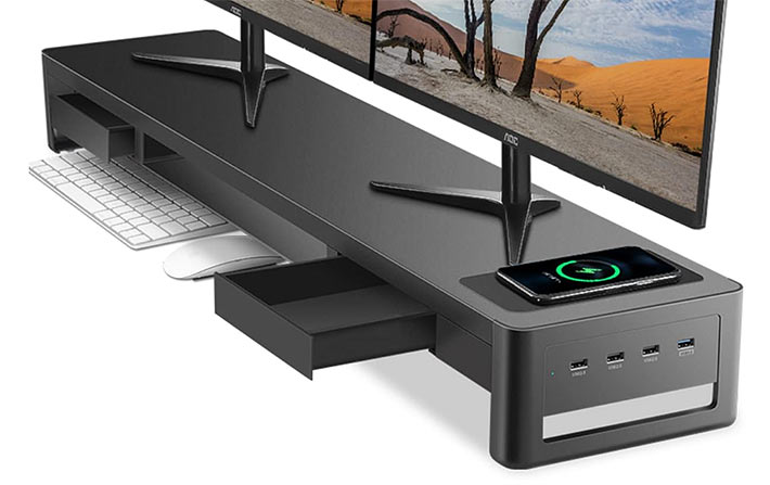 Meatanty 多機能デュアルモニタースタンド