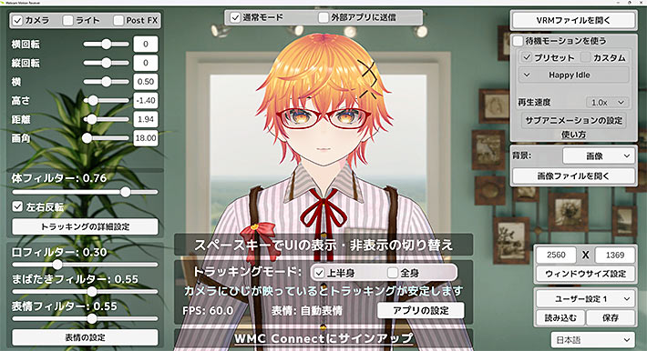 WebCam Motion Capture画面