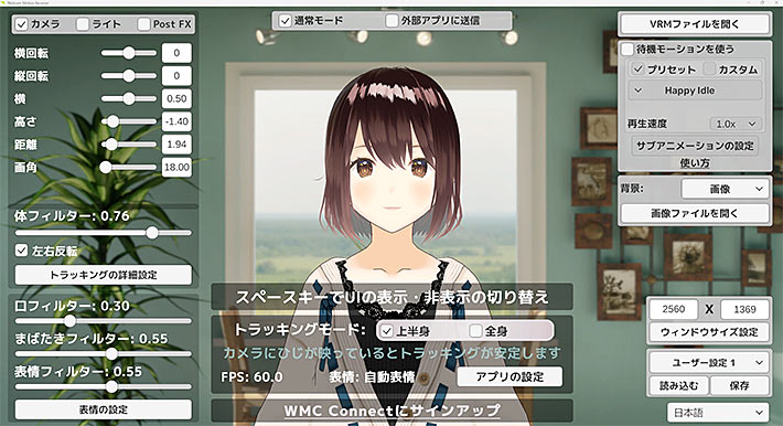 WebCam Motion Capture画面