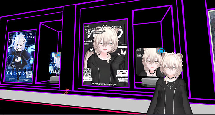 VRChatの3Dアバター展示例