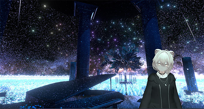 VRChat「VRChat「星降りの湖 - Lake of falling star -」」ワールド内