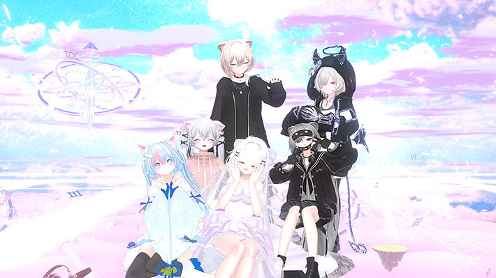 「ハジマリと福音の先へ -After the Origins an...」ワールド内で記念撮影